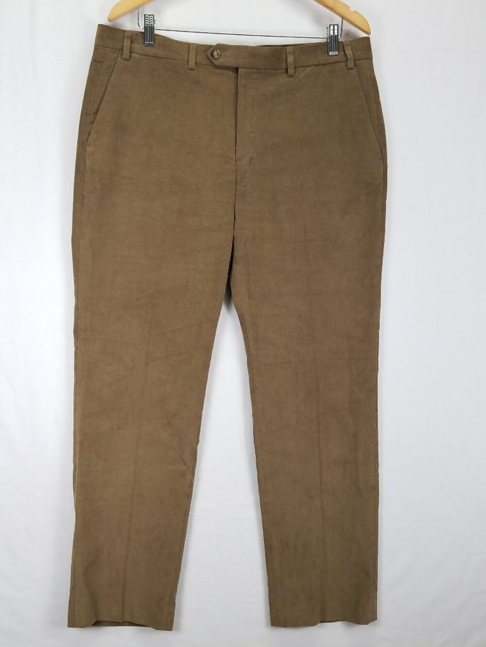 Lauren Ralph Lauren Men 36 Brown Corduroy Pants Stretch Flat Front Black Label